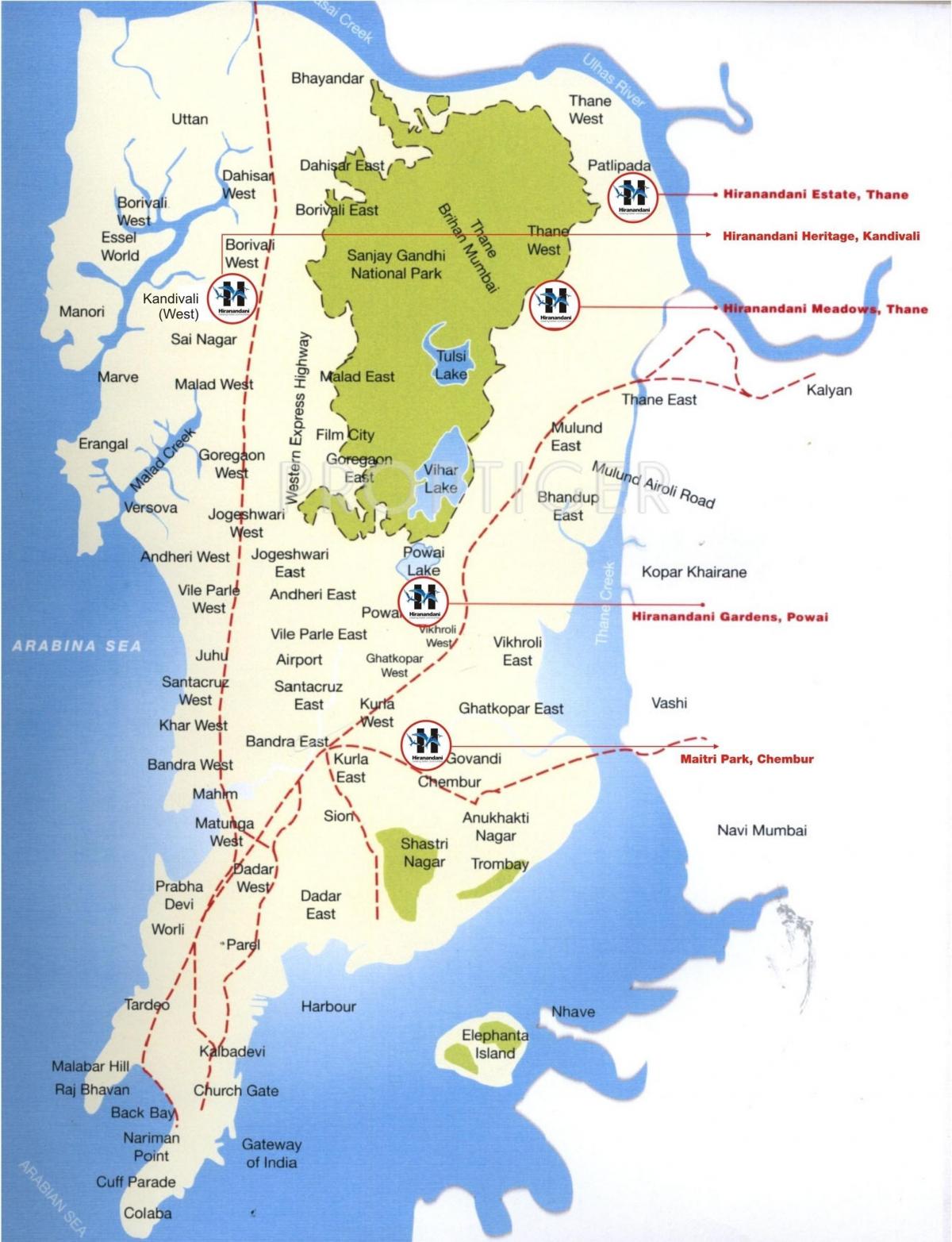 карта Колаба в Мумбаї