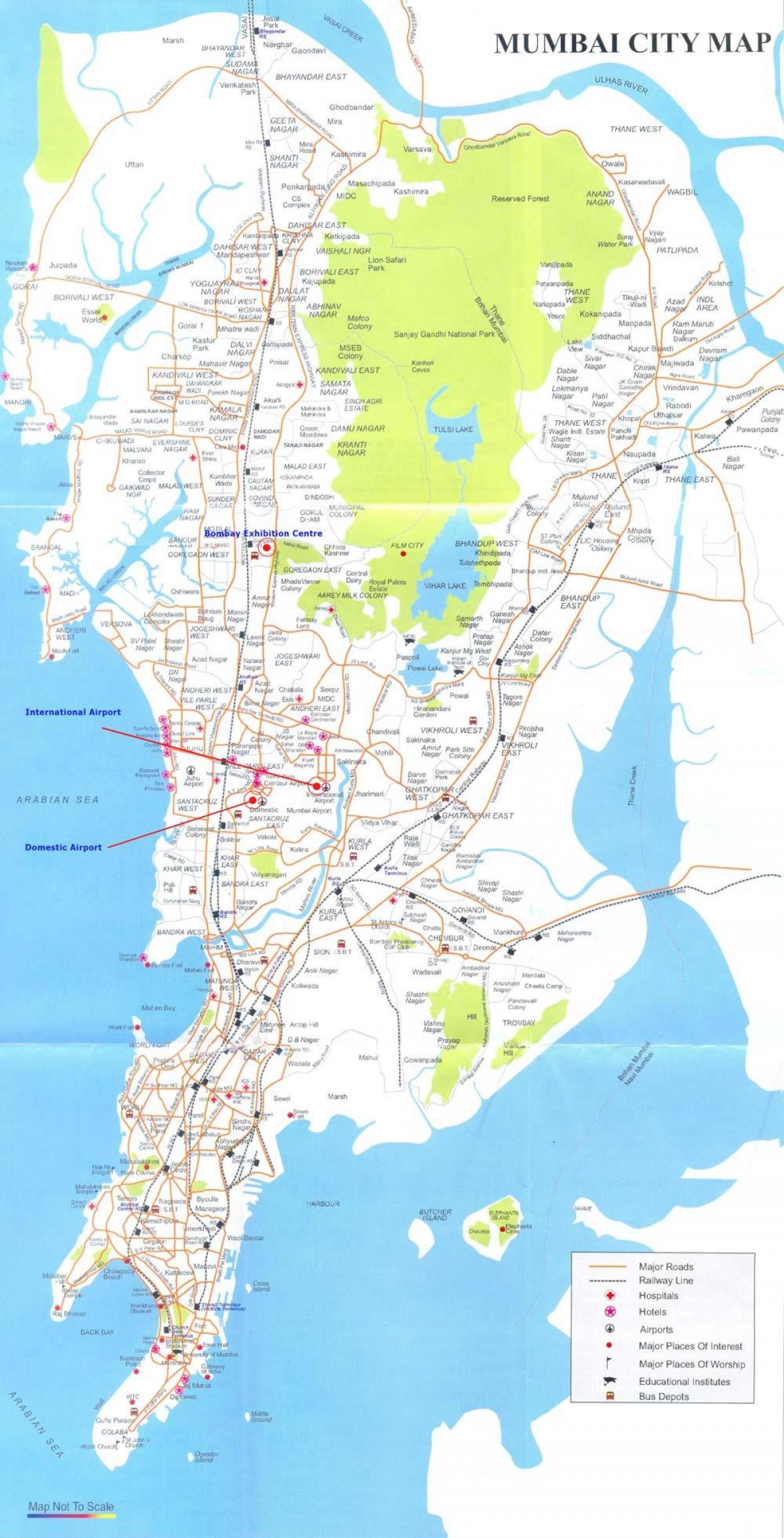 Мумбаї місцеві карті маршрут