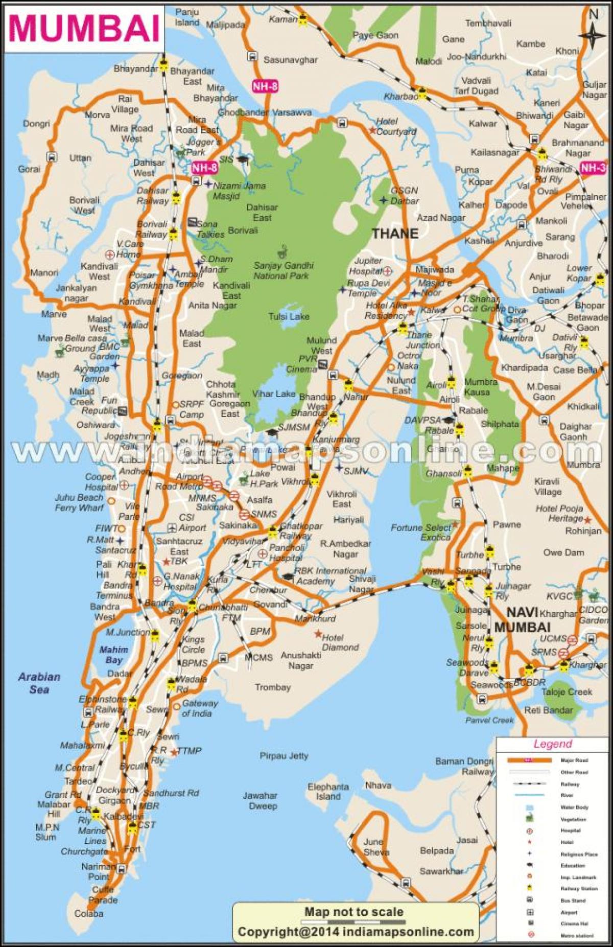 фізична карта Мумбаї