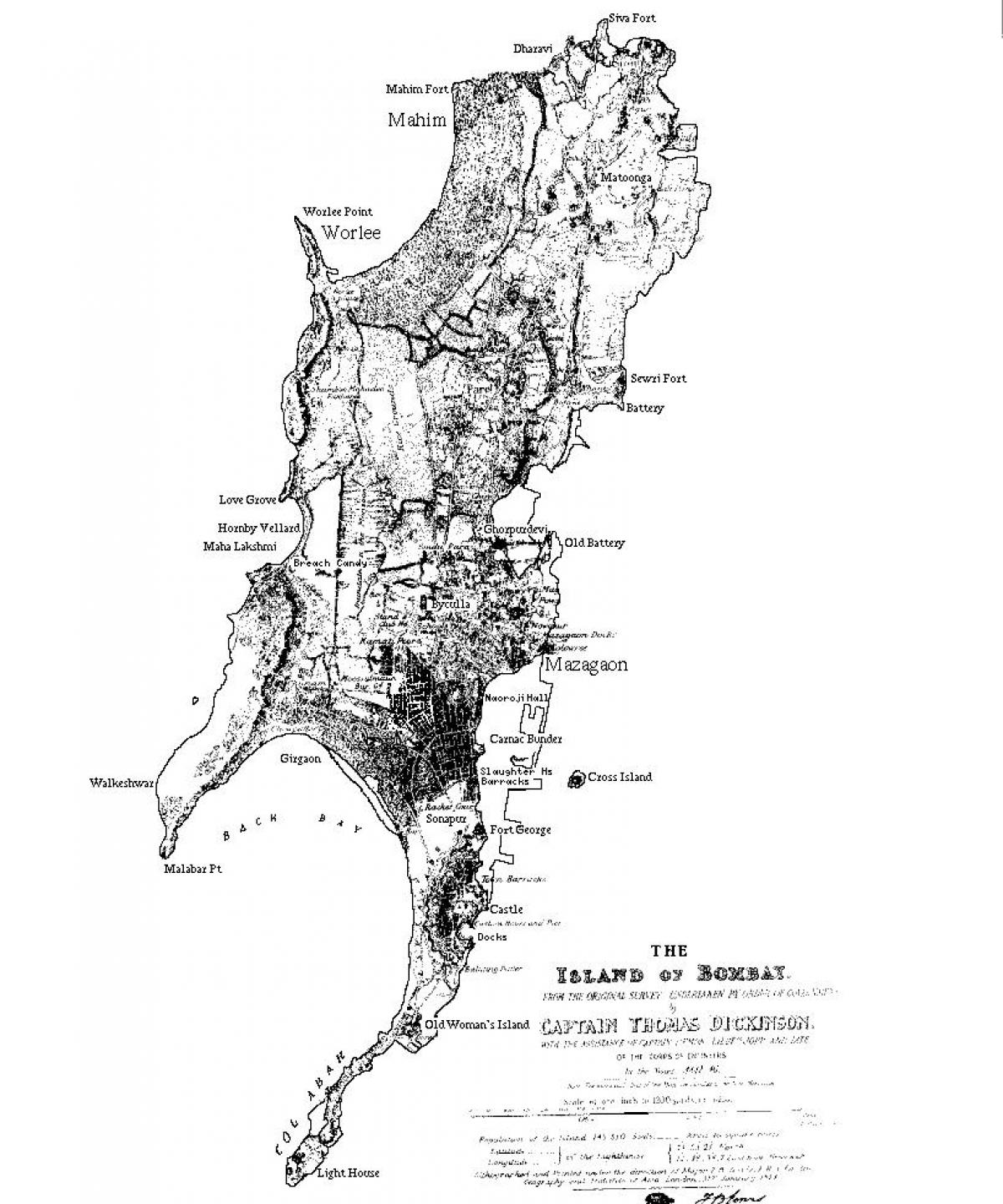 карта Мумбаї острів