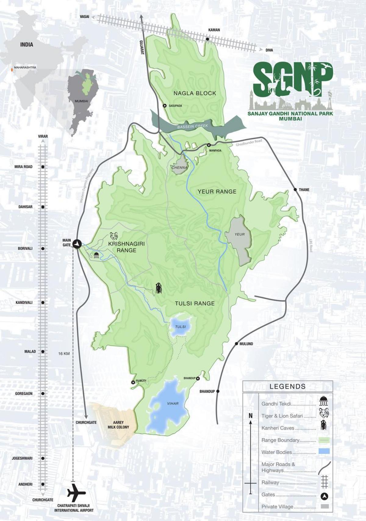 карта національний парк Санджай Ганді