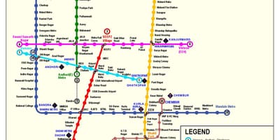 Метро Мумбаї маршрут на карті
