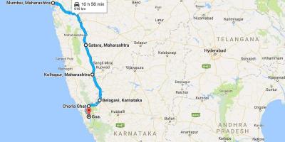 Мумбая до Гоа Дорожня карта