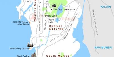 Карта Мумбаї туристичні місця